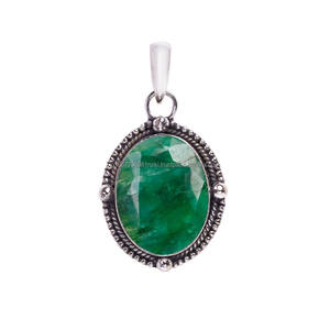 Colgante de Plata de Ley 925 con Esmeralda, Joyería de Plata Hecha a Mano con Piedras Preciosas, Colgante de Esmeralda y Plata para Collares - Product Image 4