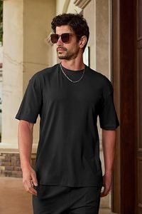 Offre Spéciale – Ensemble T-shirt et Short Confortable d'Été pour Homme, Coupe Oversize, Col Rond, Couleur Unie, Style Décontracté Simple – Vente en Gros - Product Image 5
