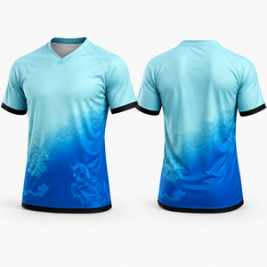 Custom Sublimated Printed V-neck <b>Polyester</b> Nylon Soccer Performance Jersey OEM Gaming Team <b>Shirt</b> Short Sleeve Breathable Fabric - Product Image 1