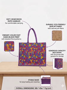 Sacs fourre-tout en jute écologiques en gros, personnalisables avec logo imprimé, réutilisables, avec fermeture éclair, pour la plage, les courses, promotionnels - Product Image 4