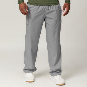 Custom Logo Men's Nylon <b>Straight</b>-<b>Leg</b> <b>Cargo</b> Pants Lightweight Fabric Side Utility Pockets Comfortable Casual Daily Wear <b>Trousers</b> - Product Image 3
