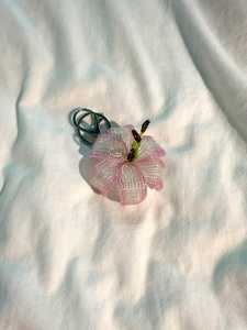 Handmade Beaded Lily <b>Keychain</b> – Resin-Coated Glass Bead Bag Charm - Product Image 2