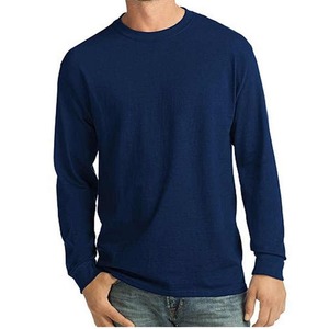 T-shirt de sport à manches longues pour homme en polyester/coton, col rond, séchage rapide, compression personnalisée, tricoté à l'écran numérique, couleur unie - Product Image 2