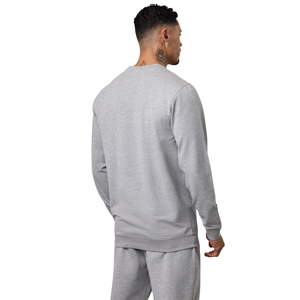 Men’s Light Grey Crew Neck Sweatshirt and Jogger <b>Pants</b> Set Casual Athletic Sportswear Training Workout Tracksuit Outfit - Product Image 2