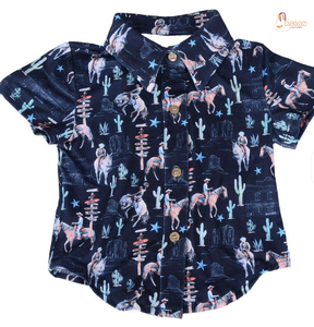 Casual Kids Short Sleeve Shirt With Geometric Print And <b>Feathers</b> Pattern Turn Down Collar Regular Fit Boys <b>Tops</b> - Product Image 6