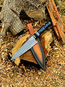 Couteau de Chef LEGACY BLADES en Acier Damas Cuivré Forgé à la Main, Manche en Bois Naturel, Marque Privée, Fabrication OEM - Product Image 5