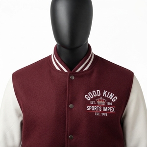 เสื้อแจ็คเก็ตเบสบอลแขนยาวหนังแท้สไตล์ Letterman Varsity ระบายอากาศได้ดีสำหรับผู้ชาย เหมาะสำหรับฤดูหนาว - Product Image 5