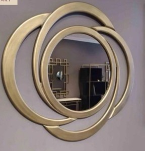 Contemporary Metal Wall <b>Mirror</b> <b>Irregular</b> Framed Decorative <b>Mirror</b> - Product Image 2