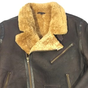 Men's Genuine Leather Shearling <b>Jacket</b> Premium Fur <b>Lined</b> Winter Aviator Coat Comfortable Durable Warm Fashion Outerwear - Product Image 3