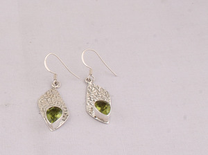 925 Sterling <b>Silver</b> Natural Peridot <b>Earrings</b> Handmade Pear Cut Green Gemstone Jewelry Teardrop <b>Dangle</b> Drop <b>Earrings</b> - Product Image 3