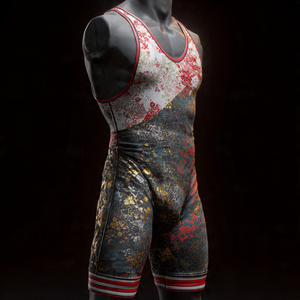 Power-lifting <b>Singlet</b> Athletic Wrestling Suit Body-wear Uniform Men 100% Polyester <b>Weightlifting</b> Wrestling Suit - Product Image 2