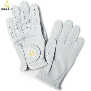 Gant de golf M.BAANI en cuir Cabretta, antidérapant, respirant, imperméable, pour main gauche, avec motif palmier grenat - Product Image 2