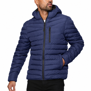 Custom Unisex Reflective Sustainable Zippered Sporty <b>Quilted</b> Hooded <b>Jacket</b> Casual Waterproof Style - Product Image 1