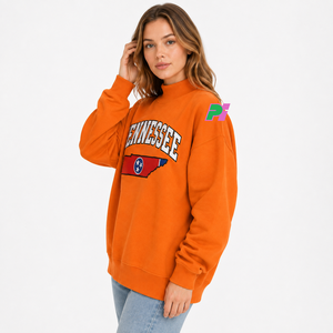 Women's Mockneck Sweatshirt with TENNESSEE <b>Lettering</b> and MAP <b>Applique</b> Heavyweight Thick Mock Neck Sweatshirt Winter Mock Neck - Product Image 2