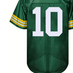 Camiseta de Fútbol Americano Verde, Cuello en V, Manga Corta, Malla Transpirable, 100% Poliéster, Impresión Sublimada, Número 10, para Hombre Adulto - Product Image 6