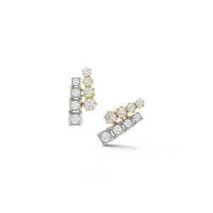 Pendientes de Barra Lineal Minimalistas de Oro Sólido de 14K y 18K de Dos Tonos Personalizados con Diamantes Cultivados en Laboratorio Certificados por IGI de 10 mm, Par, Fabricante - Product Image 5