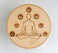 Plaque de méditation Bouddha en MDF de 6 pouces, grille de cristal 7 chakras, gravure spirituelle, panneau de recharge énergétique, panneau mural, boîte Feng Shui