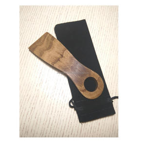 Poignée en cuir de luxe personnalisée, vente en gros, en bois d'acacia avec corne de chaussure faite à la main, prix bon marché - Product Image 5