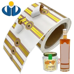Étiquettes en vinyle imperméables personnalisées 80x80mm pour bocaux alimentaires, bouteilles de jus, tubes de miel - Imprimées en UV - Product Image 1