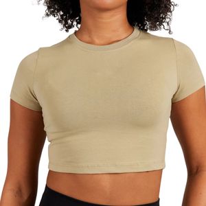 เสื้อยืดครอปผู้หญิงทรงปกติ คอกลม แขนสั้น ผ้าสเตรช ระบายอากาศได้ดี เหมาะสำหรับออกกำลังกาย โยคะ ฟิตเนส รับผลิตตามสั่งขายส่ง - Product Image 5