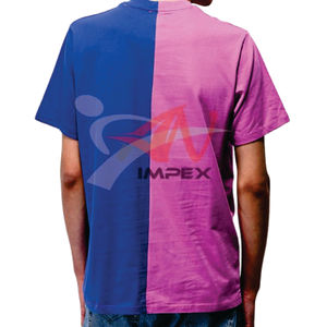 High Quality <b>Men's</b> Dual Color Stitch Casual T-<b>Shirt</b> Breathable Anti-Wrinkle Summer Friendly Material Custom Logo Printing - Product Image 1