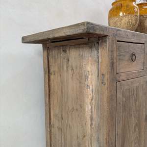 Buffet antique en olivier Christopher, rustique, en bois massif, avec cinq tiroirs et quatre portes, style vintage, pour salon ou salle à manger - Product Image 3