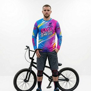 Maillot de cyclisme BMX personnalisé, vêtements de sport respirants de haute qualité, unisexe, séchage rapide, extensible, manches longues, 180g, toutes saisons - Product Image 3