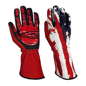 Gants de course à doigts entiers imprimés drapeau américain, revêtement PU antidérapant, motocross, extérieur, unisexe - Product Image 1