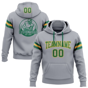 เสื้อฮู้ดดี้ฟุตบอลสีเทาเขียวทองแบบใหม่ ดีไซน์สั่งทำพิเศษจากโรงงานขายส่งโดยตรง - Product Image 1