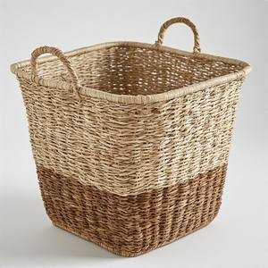 Panier en jonc de mer naturel durable et contemporain pour la cuisine et la salle de bain - Pour les intérieurs minimalistes et les espaces de vie modernes organisés - Product Image 1