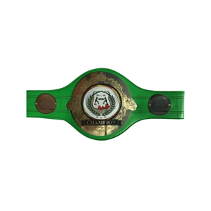 NOUVELLE Ceinture de champion personnalisée avec sangle verte et écusson de lion or et blanc – Qualité supérieure pour le titre de lutte - Product Image 1