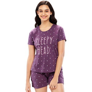 Ensemble deux pièces imprimé floral pour femme, haut à manches courtes et short, tenue de détente et de nuit pour l'été, très demandé - Product Image 5