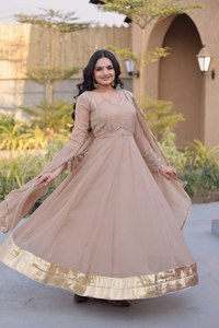 Nouvelle robe de mariée pakistanaise tendance, tenue de soirée, tissu en georgette, broderie à la main, travail de sequins, robe Anarkali, hiver, été - Product Image 6
