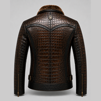 Veste en cuir de crocodile pour homme, cuir véritable, fausse fourrure, grandes tailles disponibles, qualité supérieure, prix abordable