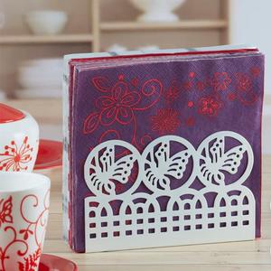 Serviettes en papier violettes à motifs floraux avec découpe en forme de papillon, pratiques pour la table - Product Image 6