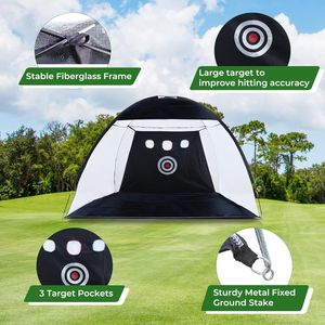 Kit de filet d'entraînement de golf 10x7 pieds avec tapis, balles, tee, cible et sac pour l'entraînement à domicile dans la cour - Product Image 3