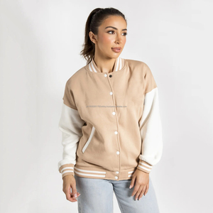 New Plus Size Women Designer Varsity Jackets Low Price Breathable Waterproof Dyed Bamboo Fiber Outwear <b>Covered</b> <b>Button</b> Closure - Product Image 4