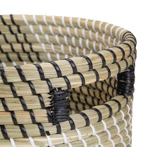 Set of 3 round seagrass <b>baskets</b> with custom patterns Handmade <b>Storage</b> <b>Basket</b> Wholesale eco-friendly Made in Vietnam - Product Image 6