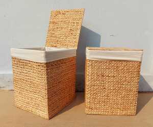 Panier de rangement multifonctionnel élégant en rotin naturel et bambou tressé, écologique, pour la maison, le restaurant, pour les collations, les gâteaux, les fruits - Product Image 2