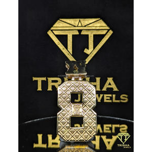 Colgante con Número Personalizado RX 8, Totalmente Cubierto con Moissanita VVS, Plata de Ley 925, Joyería Hip Hop de Trisha Jewels - Product Image 5