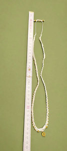 Handmade White Macrame Necklace with Gold Pendant for Jewelry Wholesale - Product Image 4