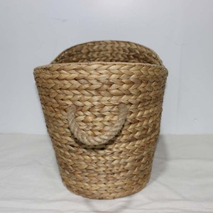 Water Hyacinth Woven <b>Storage</b> Basket Natural Laundry <b>Hamper</b> with Rope Handles for Home Organization - Product Image 3
