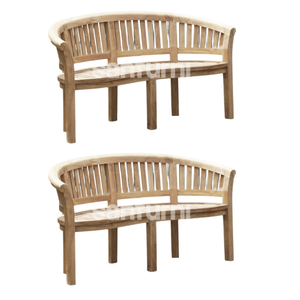 Sofá de Jardín Curvo de 3 Plazas en Madera de Teca, Banco para Patio, Muebles de Exterior - Product Image 4