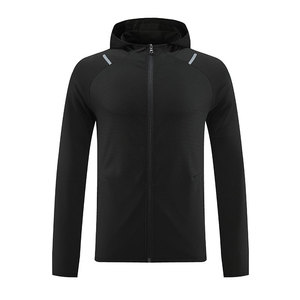Chaqueta Deportiva con Capucha y Cremallera Completa para Hombre, de Secado Rápido, Poliéster, Manga Larga, Color Sólido, para Otoño - Product Image 6