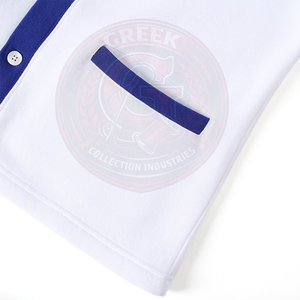 Suéter de Mujer de Punto Acrílico de Manga Larga con Letras Griegas Bordadas y Rayas Blancas y Azules de la Hermandad Zeta Phi ZPB - Product Image 3