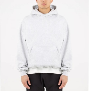เสื้อฮู้ดแบบสวมหัวผ้าฟลีซเนื้อนุ่มเสื้อสเวตเชิ้ตลำลองสีขาวธรรมดาผ้าฝ้าย100% สำหรับผู้ชายผู้หญิงฤดูหนาวดีไซน์มีกระเป๋าด้านหน้า - Product Image 2