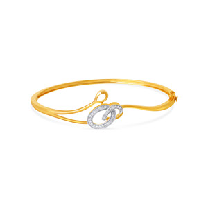 Elegant Infinity Loop Diamond Gold <b>Bangle</b> <b>Bracelet</b> for Women - Product Image 1