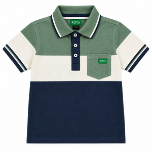 Polo pour garçons, haute couture, 100% coton, manches courtes, motif uni - Product Image 1