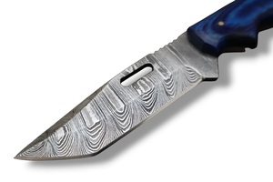 มีดล่าสัตว์เหล็กดามัสกัส Nordic Forge พร้อมปลอกมีดแบบ Scout ด้ามไม้ Pakka แบบ Full Tang สำหรับตั้งแคมป์และแล่เนื้อ - Product Image 2