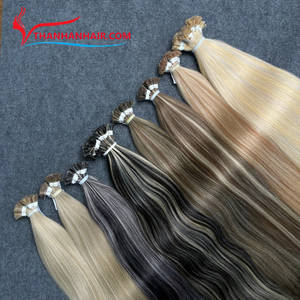 สินค้าขายดี ต่อผมแบบปลายแบน ผู้จำหน่ายผมแท้แบบลอนธรรมชาติ สีผสมแบบเปียโน ร้านทำผม ไม่หลุดร่วง ขนาด 8-32 นิ้ว - Product Image 5